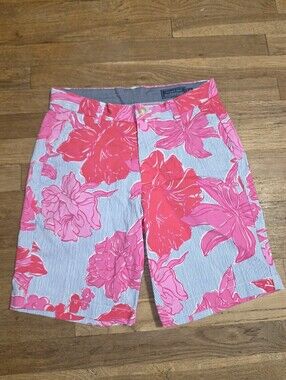Vineyard Vines Pink and Navy Trim Cotton Shorts
